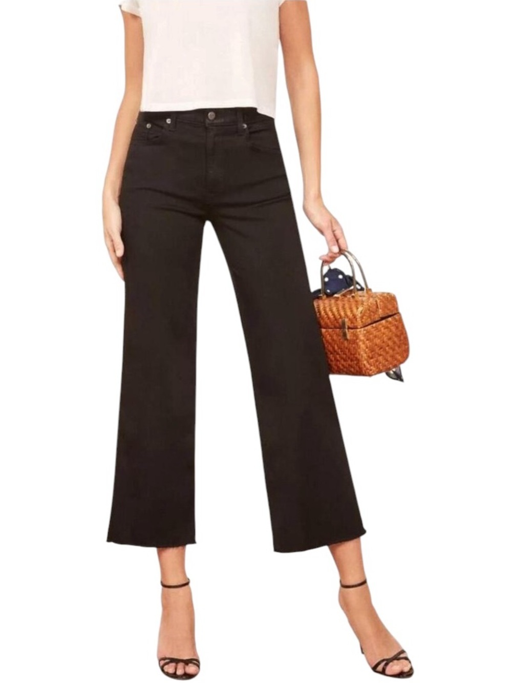 Reformation Stretch Flood Jeans Black - Size: 28